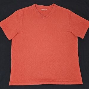 American Giant V-Neck T-Shirt XL Red Clay Rust 100% Cotton Made in USA Casual T